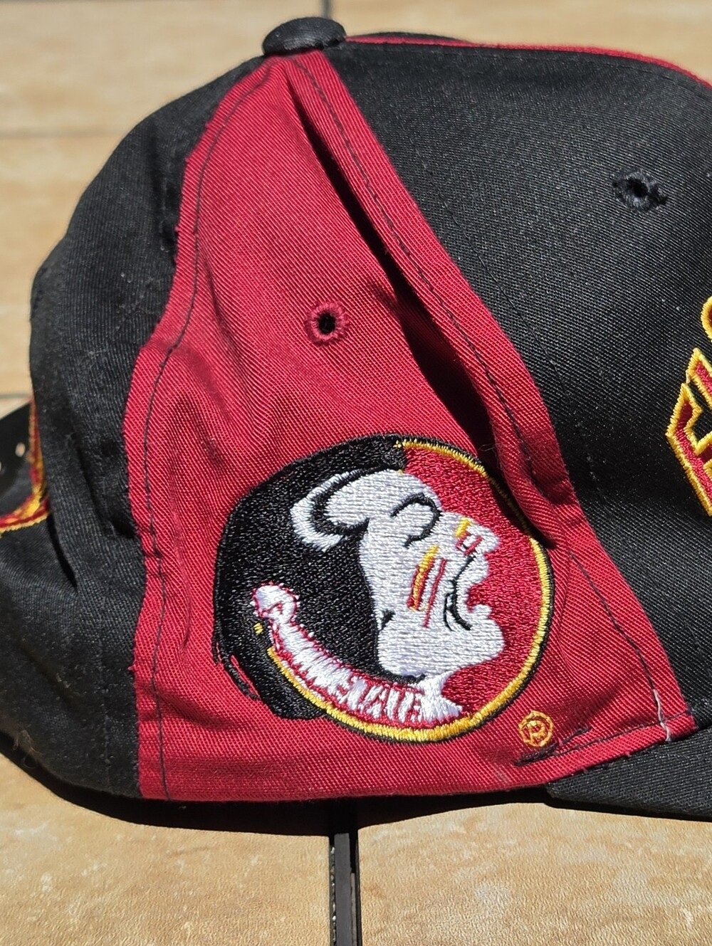 Vintage 90s Florida State Seminoles Headway Snapback Hat Cap FSU GARNET Black
